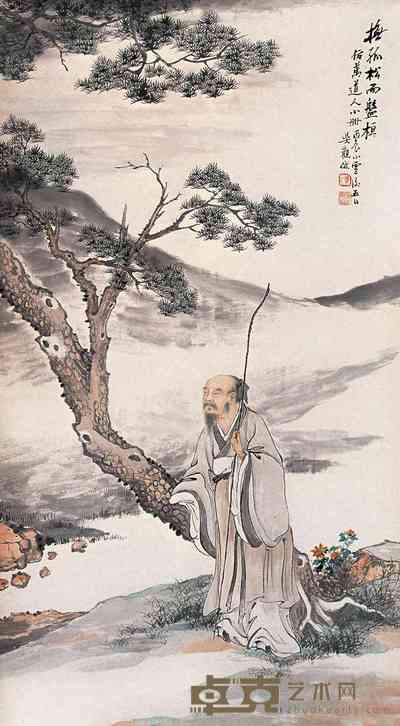 吴观岱 1916年作 高仕图 立轴 99.5×55cm
